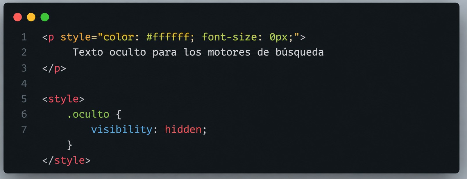 Que es TEXTO OCULTO